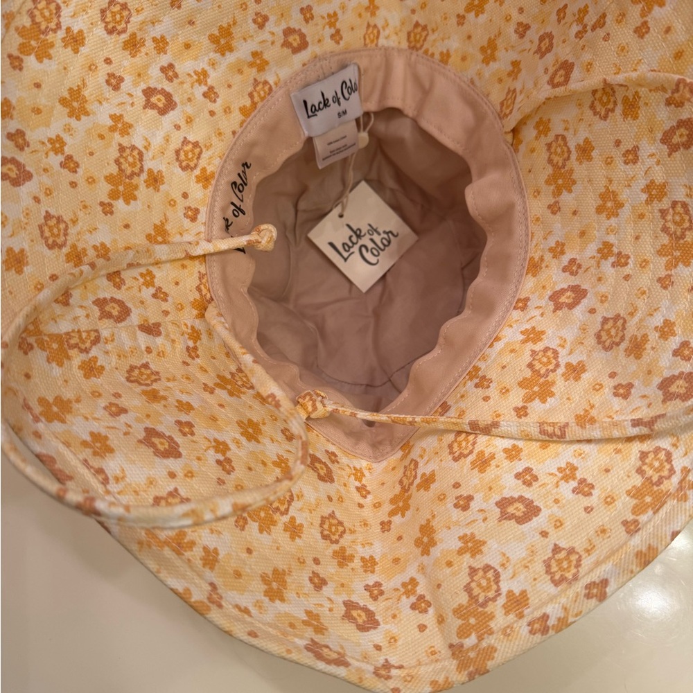 Lack Of Color Floral Bucket Hat Peach Bloom Festival Staples💯% Cotton Canvas NWT - Picture 16 of 16